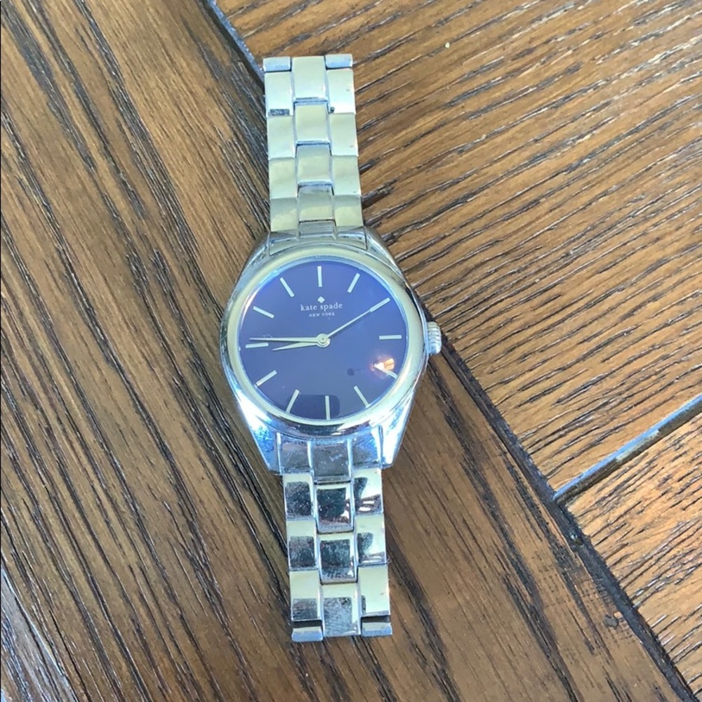 Kate Spade stainless steel watch w/ blue face NWOT